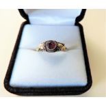 Sterling Silver Red Gemstone Set Ring