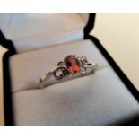 Orange Sapphire 925 Sterling SIlver Ring