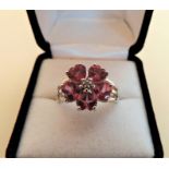 Heart Shaped Pink Tourmaline Sterling Silver Ring