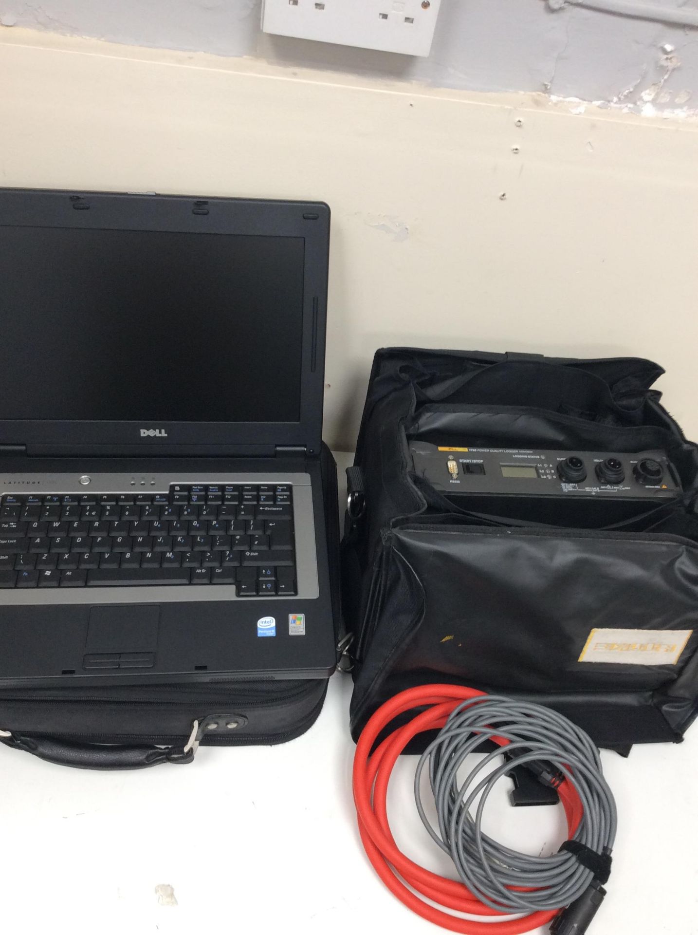 Fluke 1745 three phase power quality logger memobox with dell laptop