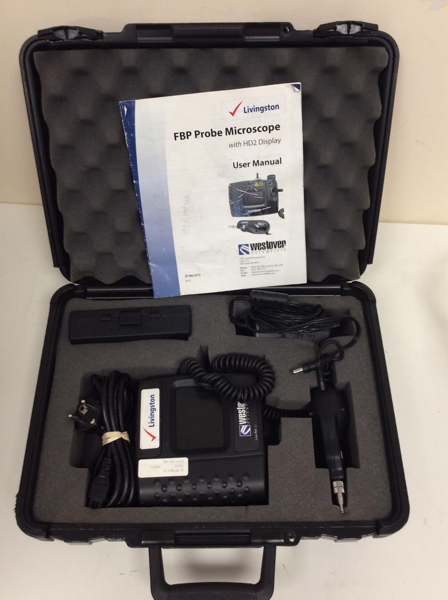 Westover zp-hde-9020 in carry case fbp probe microsc0pe and hd2 display