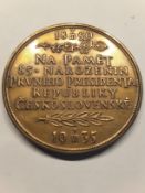 A 1935 Tomas G Masaryk Bronze Medal