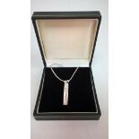 Danish Pilgrim Modernist Silver Plated Drop Pendant Necklace