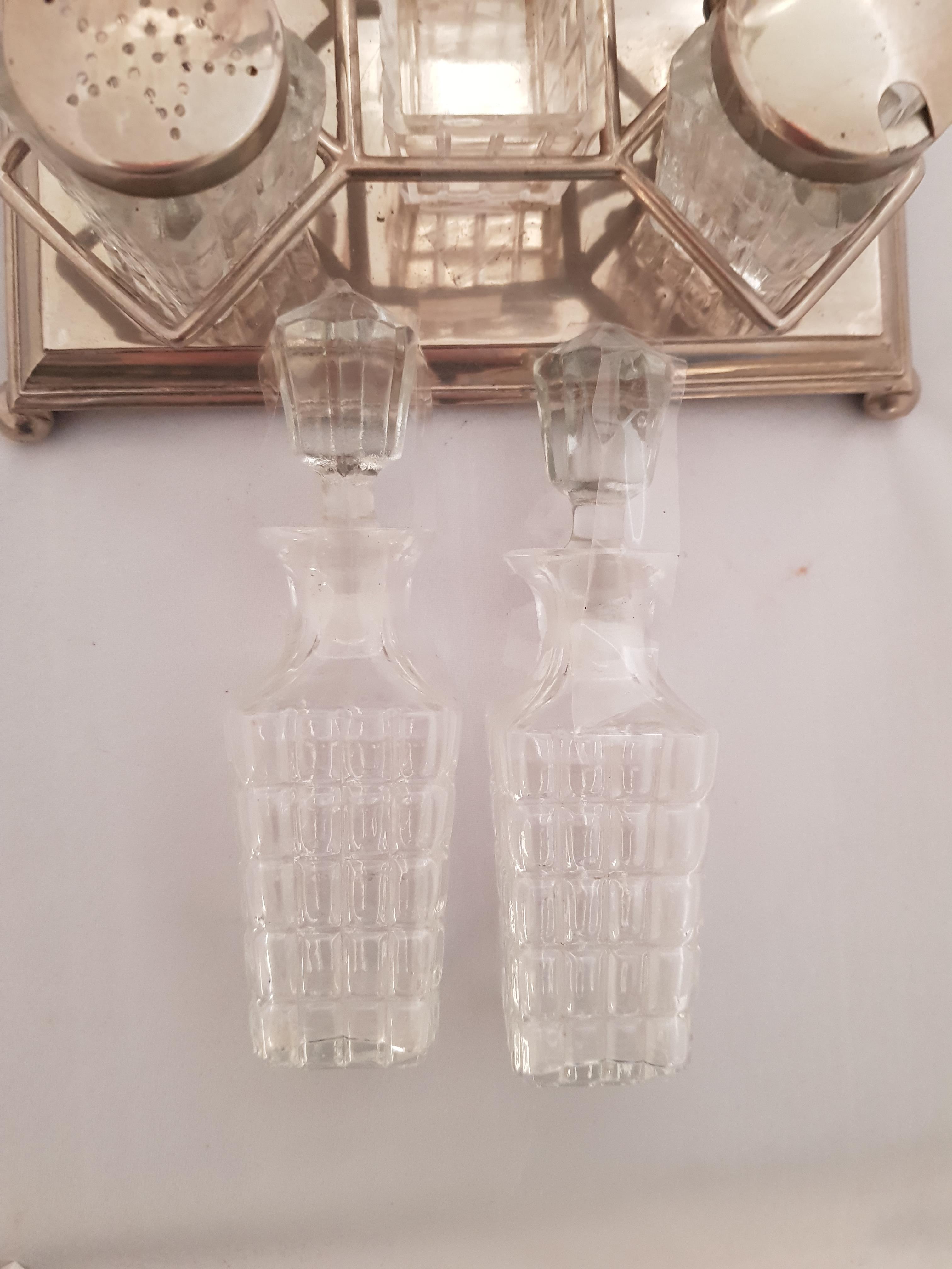 Vintage Cut Glass Cruet Set - Image 3 of 3