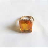 9Ct Yellow Gold Square Yellow Sapphire Ring