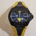 Tonino Lamborghini Wrist Watch, Large Face, 50mm, Hublot Geneve Leather Strap