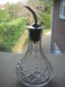Vintage Silver Mounted Crystal Cut Glass Perfume Bottle Atomiser Birmingham 1952