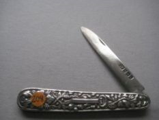 Continental All Silver-Plated Folding Fruit Knife
