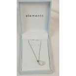 Elements Silver Crystal Necklace With Ball Pendant