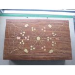 Vintage Brass Inlaid Teak Wooden Box