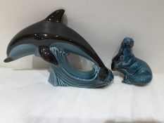 Poole Pottery Dolphin & Seal Figurines