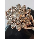 White Sapphire Cluster Ring In 9 Carat Yellow Gold