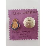 Vintage Civil Defence Badges