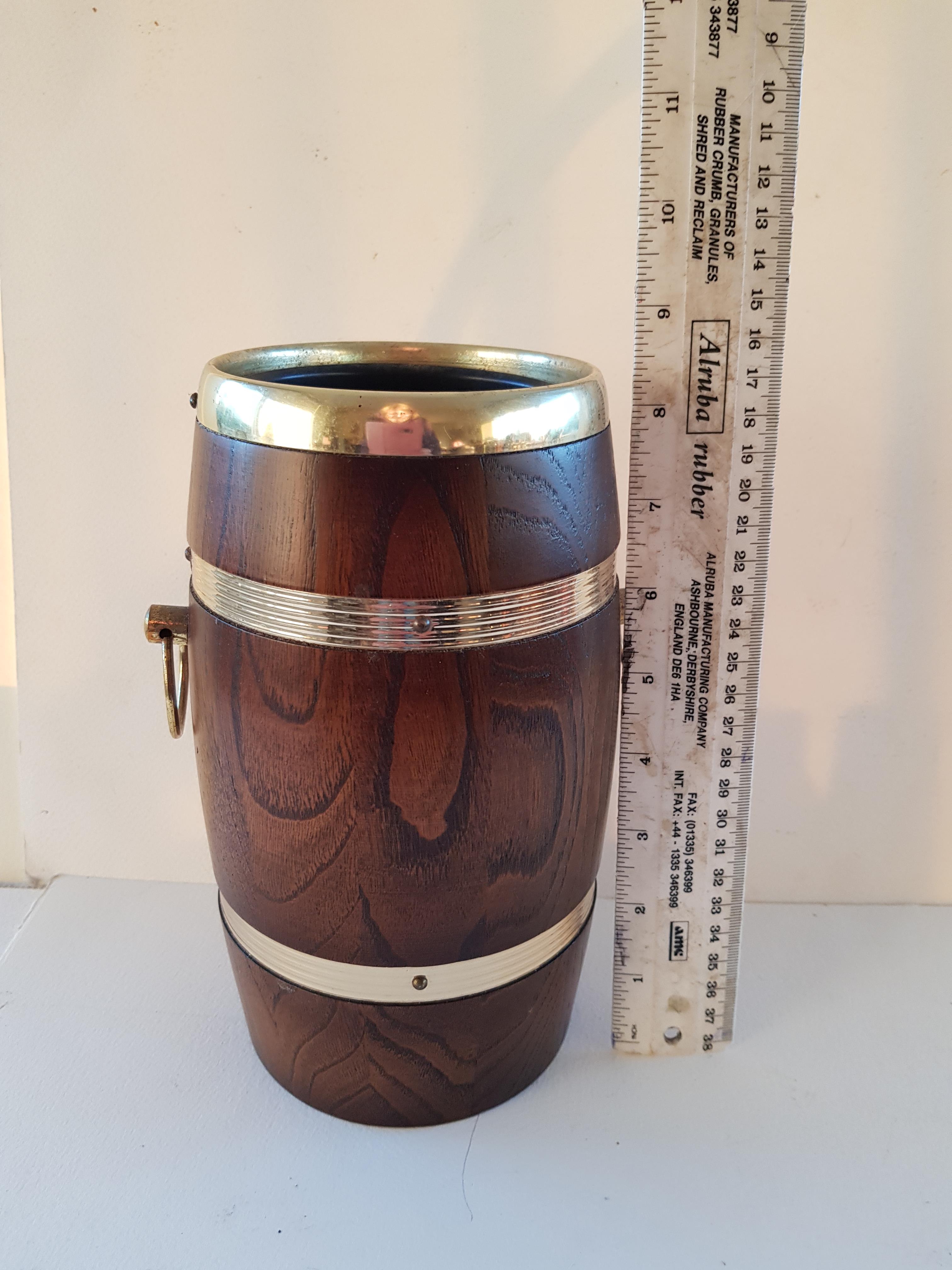 Unusual Wooden Barrel Shaped Vase /Urn - Image 2 of 2