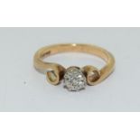 9Ct Yellow Gold Diamond Solitaire Ring With Loop Shoulders