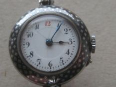 Vintage Ladies Swiss Silver Niello Wrist Watch
