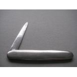 Victorian Silver Plated Hafted Silver Bladed Folding Fruit Knife