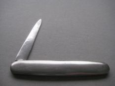 Victorian Silver Plated Hafted Silver Bladed Folding Fruit Knife