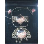 Vintage G Klimt Der Kuss Goebel Jewellery Set, Cased