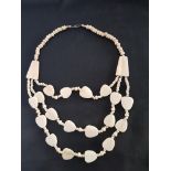 Unusual Vintage Bone Necklace.