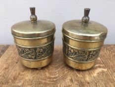 2 Scottish themed brass cannisters
