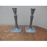 Pair of Just Andersen Danish pewter candlesticks