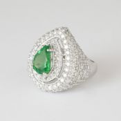 Diamond Ring with Tsavorite - GRS Certified