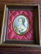 Framed Miniature Portrait Of Lady Jane Grey