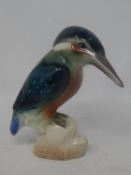 Vintage German Porcelain Sitting Kingfisher