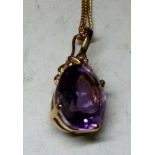 Ernest Jones 9Ct Gold Amethyst Pendant