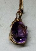 Ernest Jones 9Ct Gold Amethyst Pendant