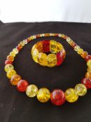 Baltic Amber Necklace and Bracelet