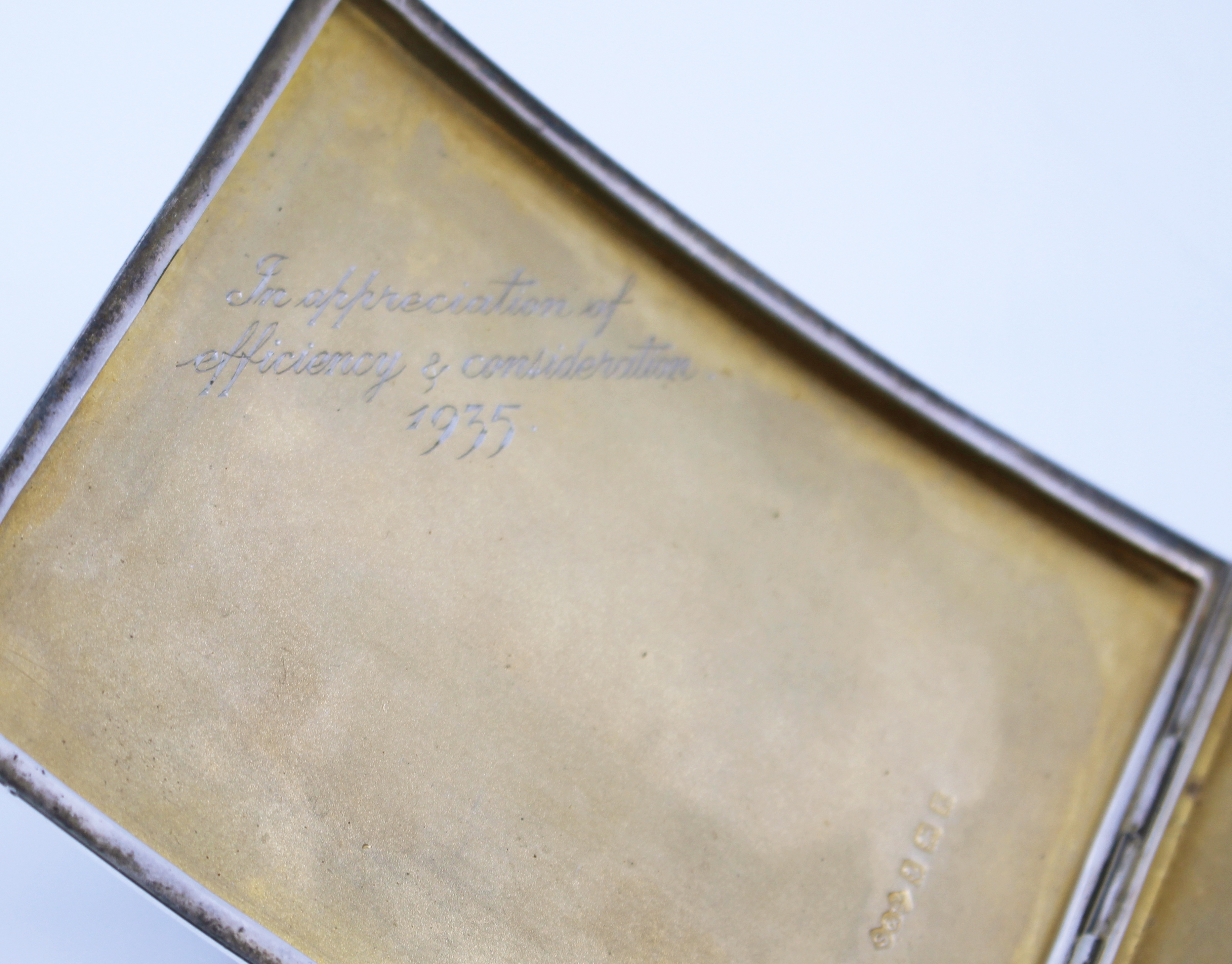 Solid Silver Cigarette Case Birmingham 1934 - Image 3 of 4