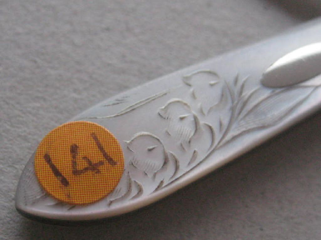 Edwardian Mother of Pearl Hafted Silver Bladed Folding Fruit Knife - Image 3 of 8