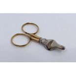 Early 20th c. Maple & Co Gold & Steel Cigar Scissors