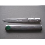 Rare Edwardian All Silver Tube Pencil Designed Fruit Knife