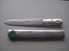 Rare Edwardian All Silver Tube Pencil Designed Fruit Knife