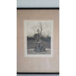 Scarce Antique Original Peter Pan Etching Kensington Gardens London