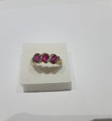 9Ct Gold Ruby And Diamond Ring