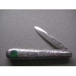 Victorian All Silver Folding Fruit Knife