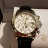 Andre Belfort AB Wristwatch Le Capitaine Sibler Leder Brand New With Case Automatic
