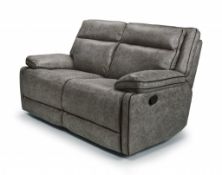 Brand new boxed Cheltenham 2 seater electric reclining sofa in dark grey leather
