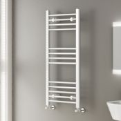 NEW (TT120) 800x450mm White Straight Rail Ladder Towel Radiator.RRP £249.99.Made from low carb...