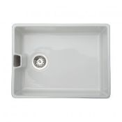 NEW (L153) Prima White Fire Clay 1 Bowl Belfast Kitchen Sink. RRP £312.99. 595 x 455 x 250mm (...