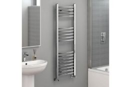 NEW & BOXED 1200x400mm - 20mm Tubes - Chrome Curved Rail Ladder Towel Radiator. NC1200400.Our ...