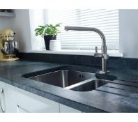 NEW (L154) Abode Matrix R50 1.5 Bowl Stainless Steel Kitchen Sink. RRP £389.00. Make a fashion...
