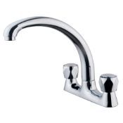 NEW (G166) Edith Chrome effect Kitchen Deck Mixer tap. This chrome finish deck mixer tap from t...