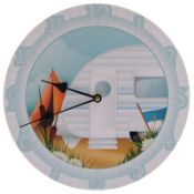 6 x caravan wall clock (pcbh47) (zzppcwc)