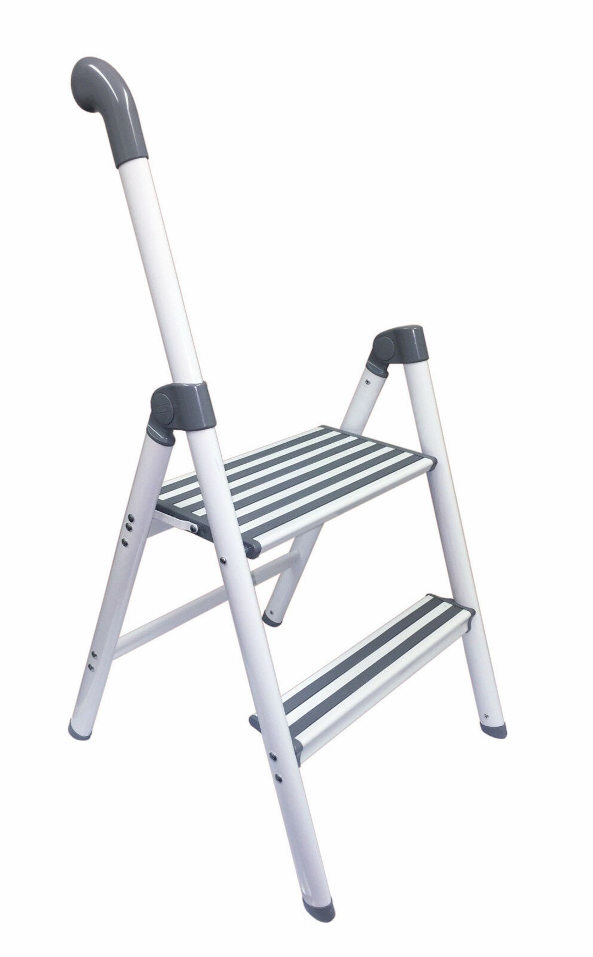 10 x two step aluminium folding ladder with support handle (white) (zzd2rh)