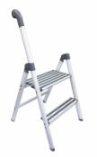 5 x two step aluminium folding ladder with support handle (white) (zzd2rh)